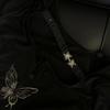 2KWEIRD Gothic Butterfly Print T-shirt Grunge Fairycore Hollow Out Crop Tops Japanese Harajuku Slim Tshirt Y2k Aesthetics Dark