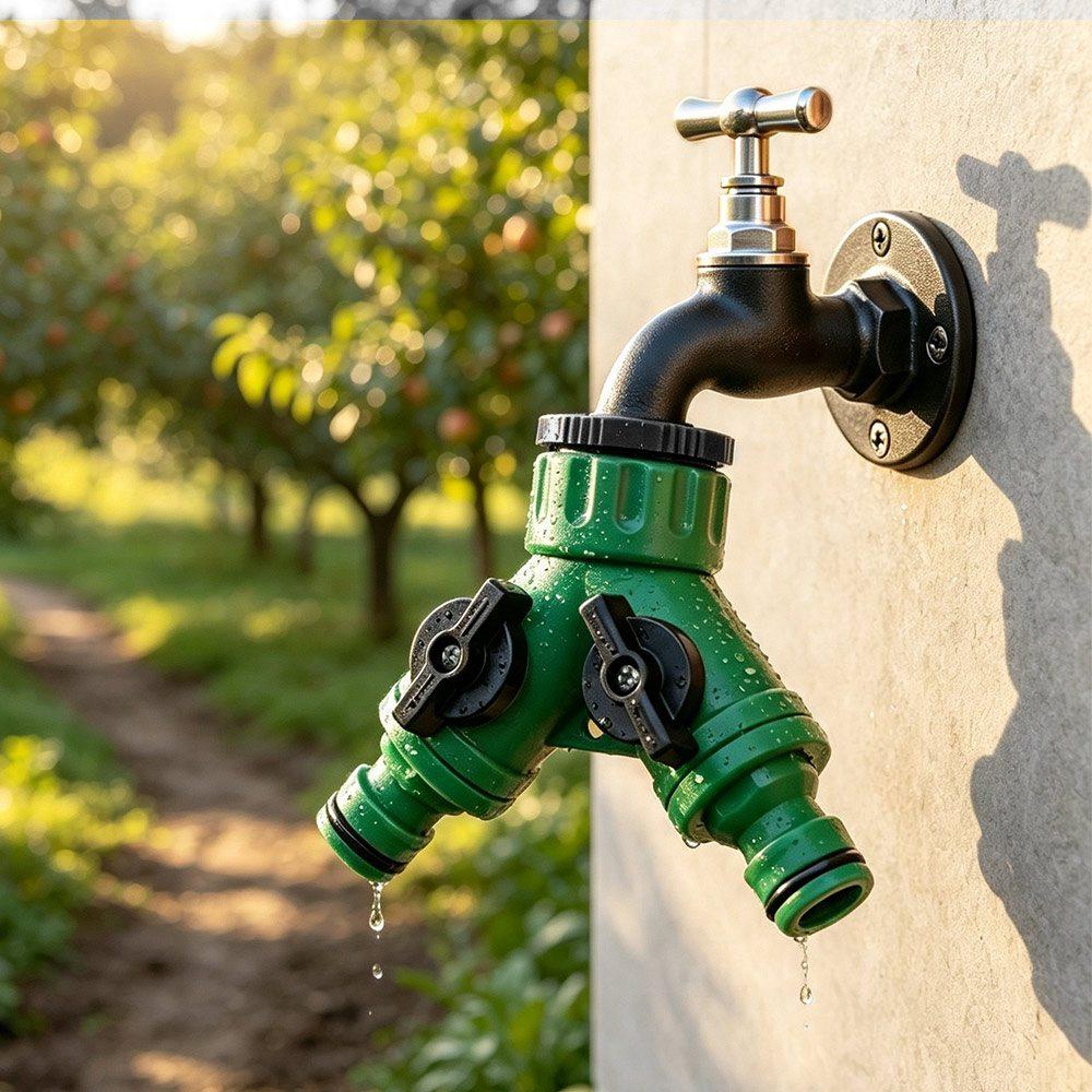 Female Thread Water Splitter Pipe Fitting Valved Splitter Y-Shaped Quick Connector Garden