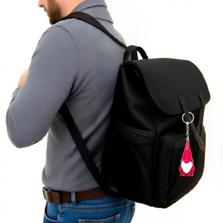 Christmas Keychain PLA Dwarf Ornament Gnome Figurine Pendant Keyring Accessory Festival Key Holder Decoration