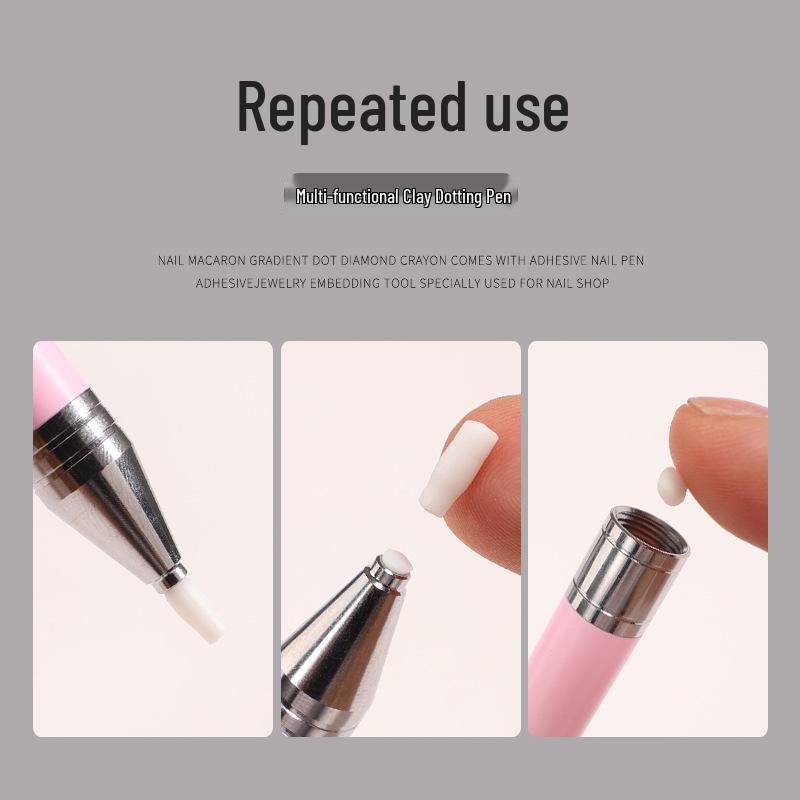 Rotating Push-Press Rhinestone Wax Pencil Tool for DIY Nail Art and Beading Rhinestone Inlay