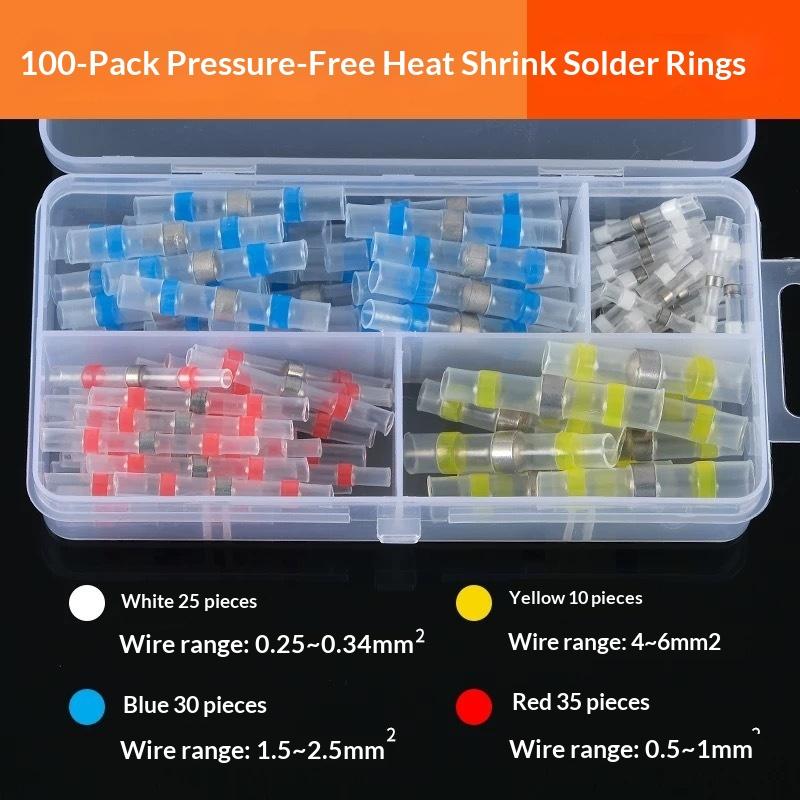 50 To 500Pcs Heat Shrink Solder Seal Wire Connectors Kit Waterproof Butt Electrical Terminalsinsulated Splice Marine Automotive
