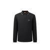 Biyinlefen Men's Plaid Texture Long Sleeve Polo Shirt