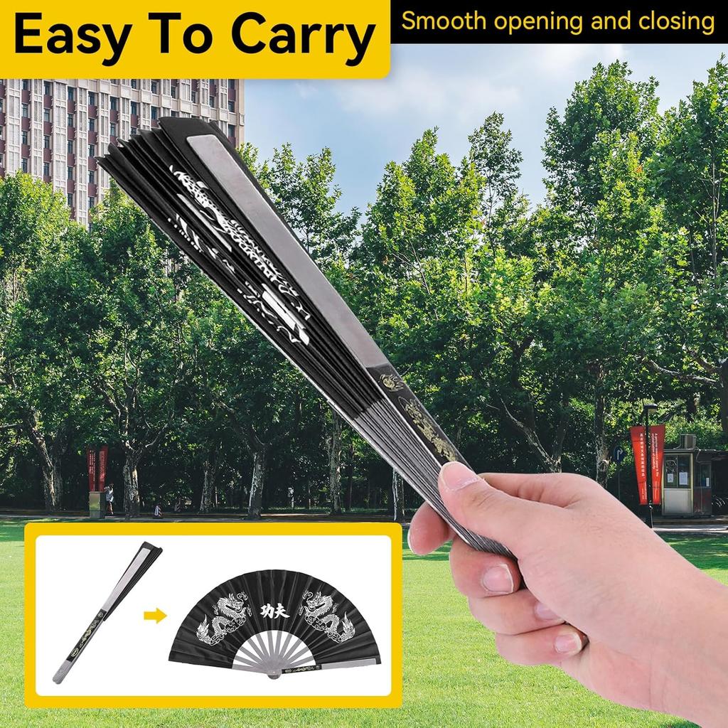 Chinese Kung Fu Tai Chi Fan Martial Arts Dance Folding Fan Stainless Steel Written Kung Fu Fan
