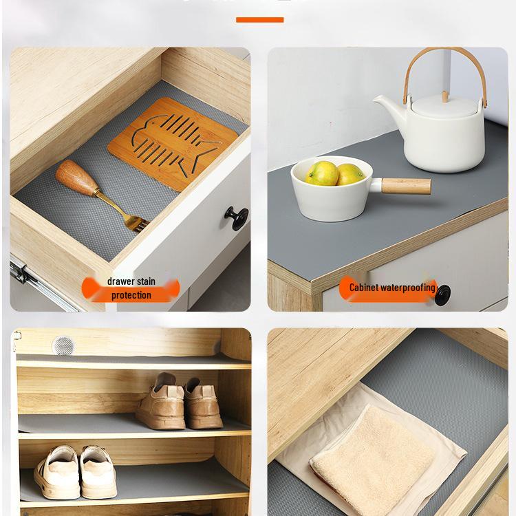 Waterproof Non-slip Cabinet & Drawer Liner, Oil & Moisture-proof for Kitchen, Shoe Cabinet, Refrigerator, Wardrobe, and Countertops.