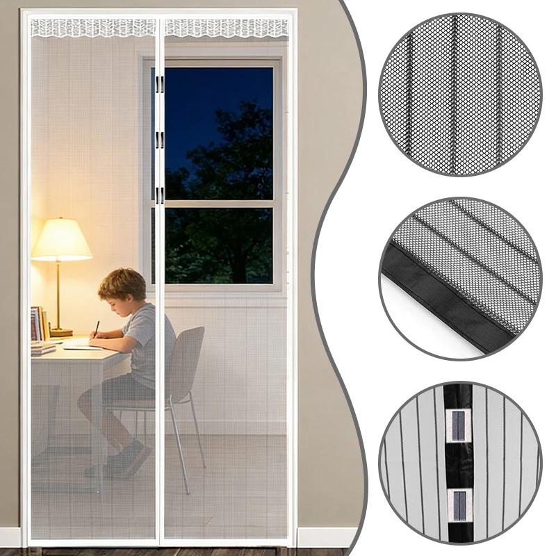 Zasłona przeciw komarom Moskitiera na okno Siatka na muchy Samozamykające drzwi Zasłony wentylacyjne do domu Siatka magnetyczna