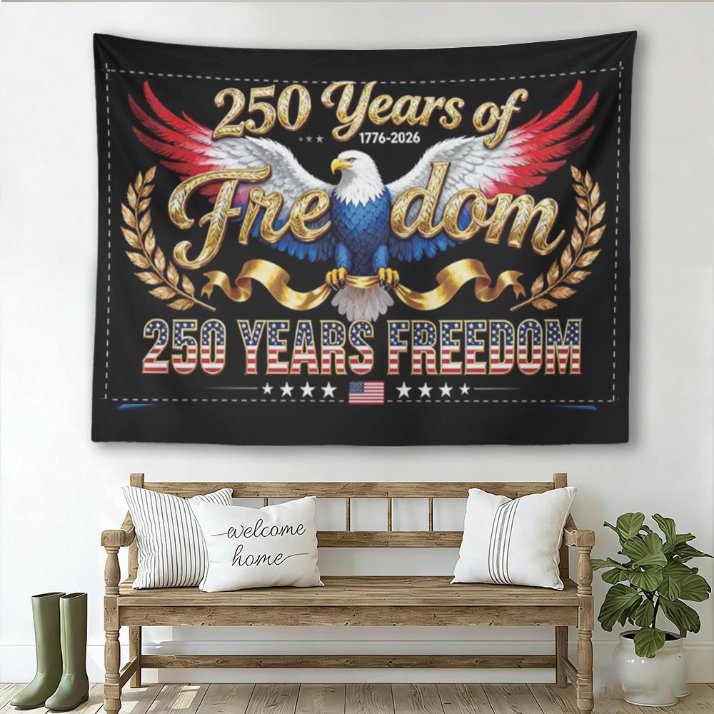 1pc USA 250th Anniversary Decoration Flag Tapestry  Fabric Wall Hanging for Patriotic Home Decor