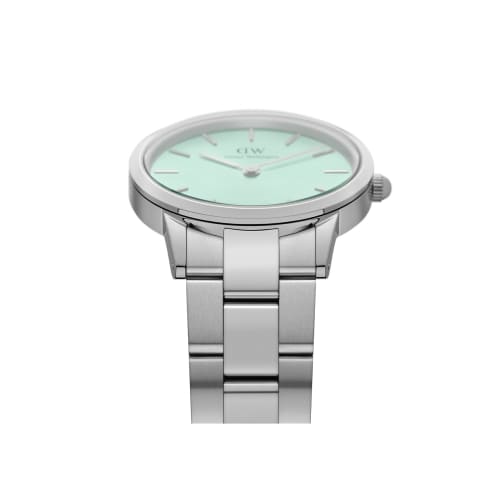 [Official Limited Edition/2-Year Warranty/Limited Edition] Daniel Wellington DW Women's Iconic Link Pastel Mint 32mm Metal Watch with Mint Green Dial