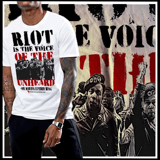 

Black History T-Shirt MLK riot Quote Melanin quote African Pride Freedom fighter S