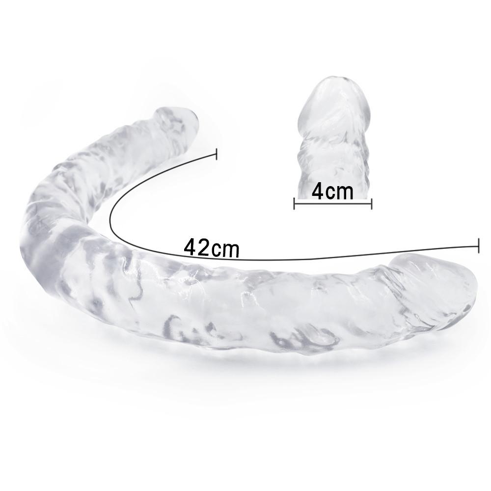 Dildo s dvojitou hlavou RUNYU Realistické dildo Cock Vaginální anální kolík Flexibilní penis Pro ženy Dilda Sexuální hračky
