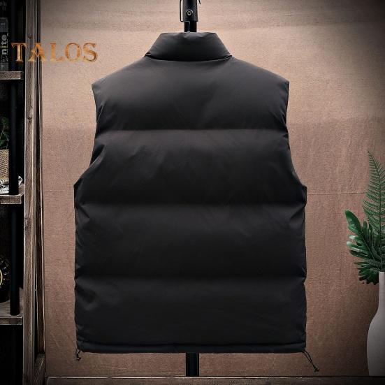 Gilet da Uomo Collo Alto Senza Maniche Abbottonatura con Zip Gilet Cappotto in Cotone con Tasche Laterali Tinta Unita Ispessito Caldo Trapuntato
