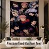 Custom Text Printed Tapestry Jujutsu Kaisen Pattern Large Wall Hanging Indoor Room Decor