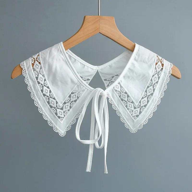 

Кружевной цветочный принт вышивка ложный воротник для женской рубашки полый цветочный ожерелье шарф ложные съемные воротники