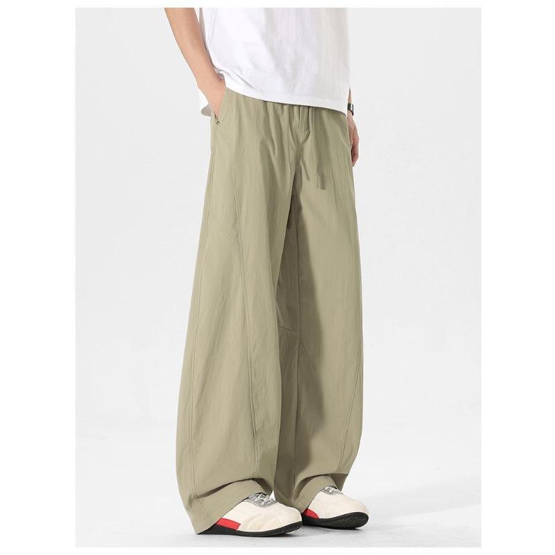 Mens Loose Straight Wide Leg Quick Dry Breathable Casual Work Pants