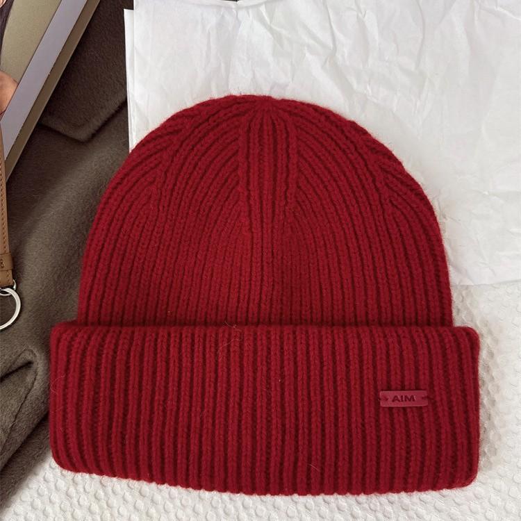 Simple and Versatile Solid Color Wool Hat Autumn and Winter Warm Woolen Hat Knitted Hat for Men and Women