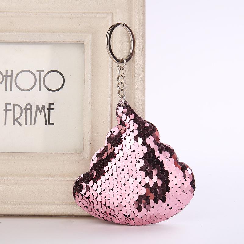 Sequin Keychain Reflective Shiny Keychain Pendant Ladies Bag Car Pendant