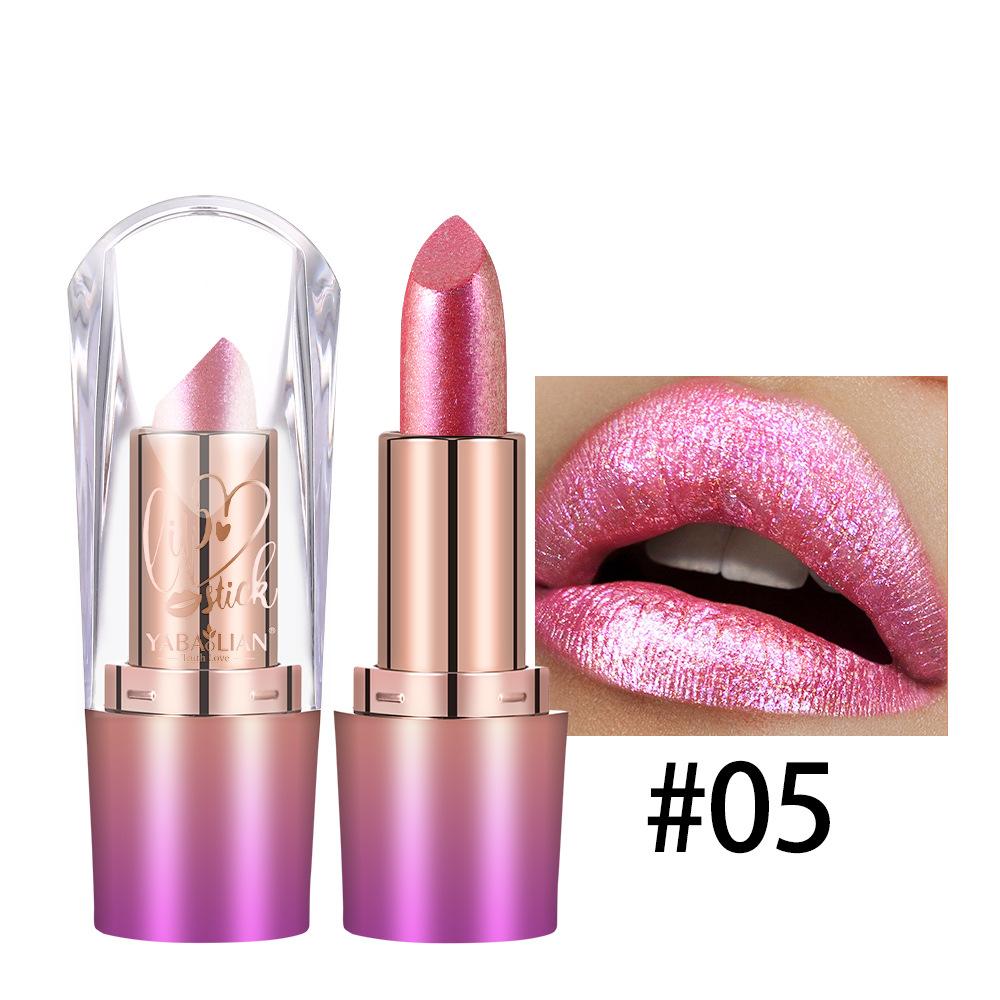 6 Colors Glitter Metallic Lipstick Waterproof Long Lasting Diamond Pearlescent Lipstick Sexy Lipgloss Moisturizing Lips Makeup