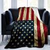 Amerikanische Flagge digital bedruckt Polyester Schlafzimmer Samt Flanell Weiche Sofabezug Decke Fleece weiche Sofabezug Decken für Betten