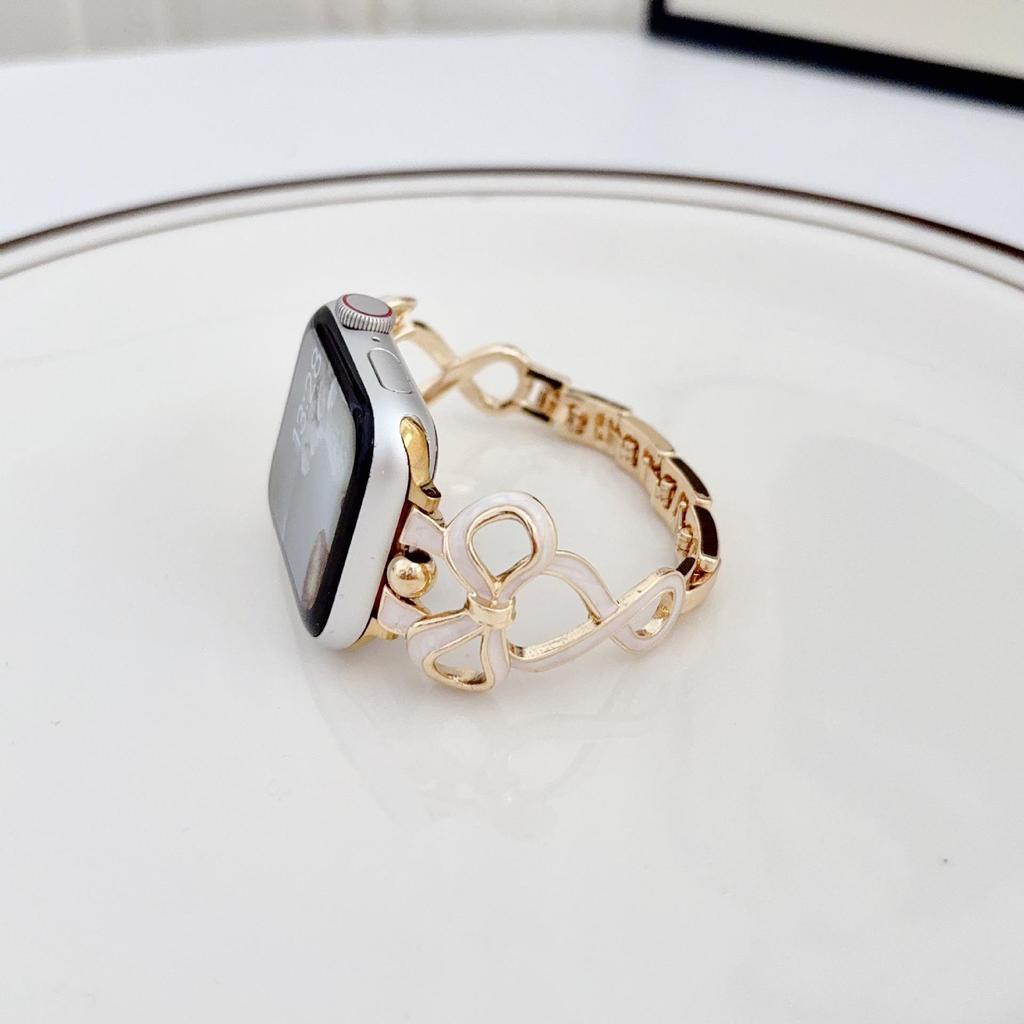 Compatible Strap for Huawei GT6, Xiaomi 9Pro, and Apple iWatch 9876SE: Drip Oil Bow Chain Style