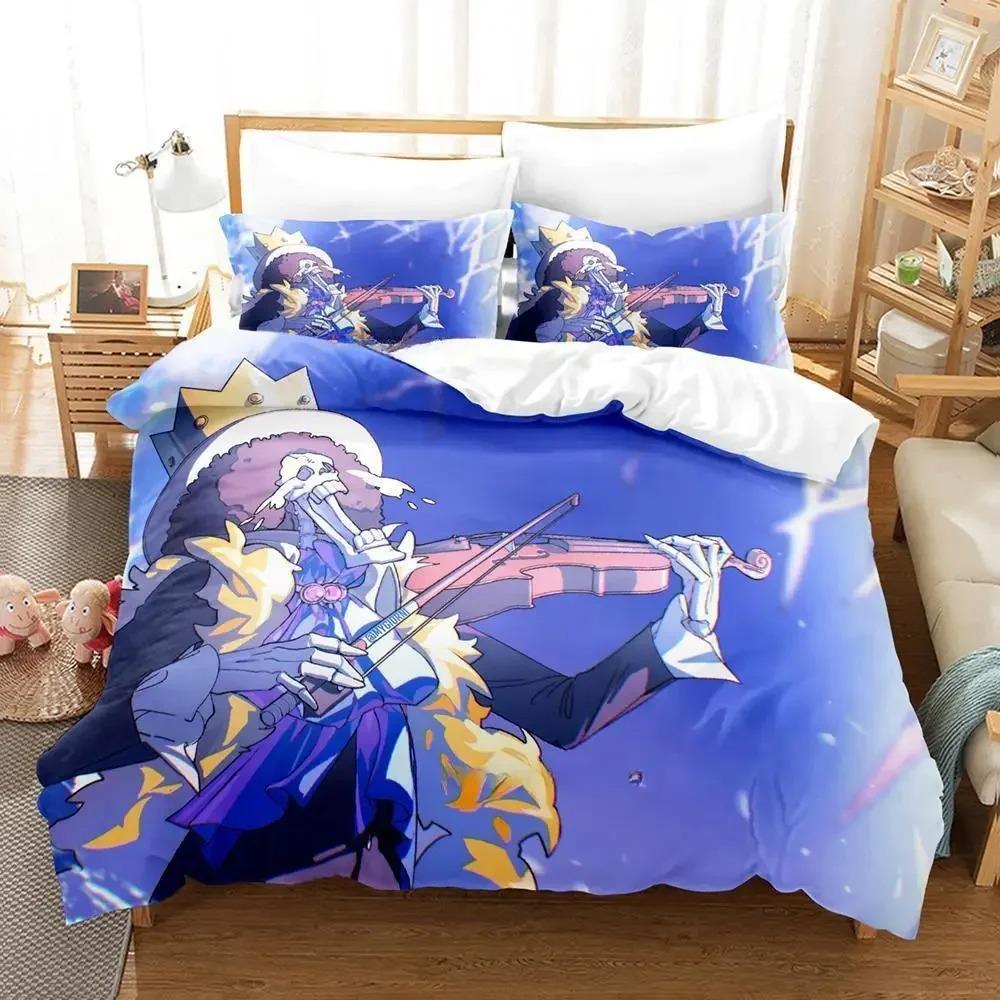 

SkinFriendly Comfortable New skeleton Brook Size Bed Adult Kid Bedroom Sets Anime Single Twin Full Queen King Quilt Comforter (quilt)-EU Single(135*200cm)3pcs