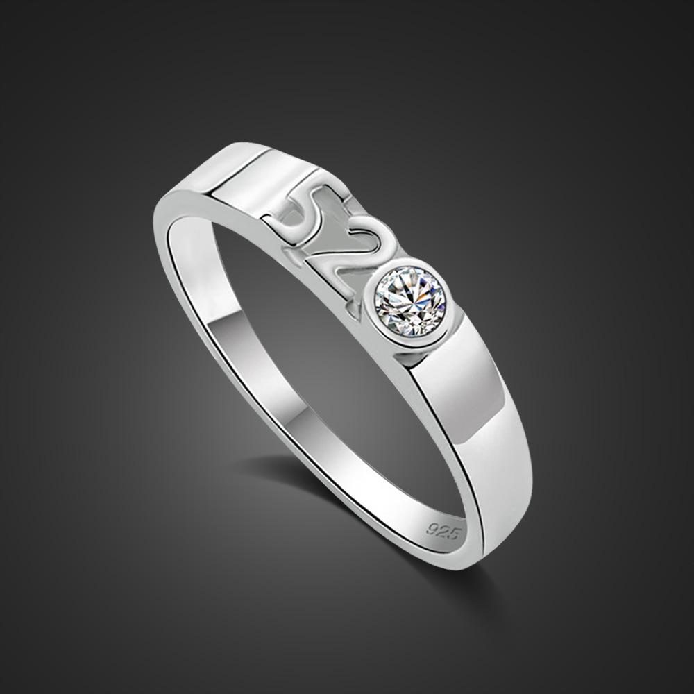 

S925 Silver Platinum Plated Couple Ring Male And Female 520 1314 Pair Ring Simple Internet Celebrity Jewelry 8