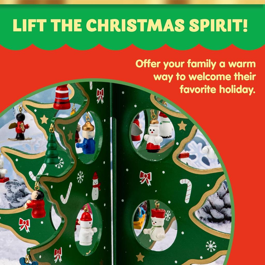 JOYFY Christmas Tree Advent Calendar 24 Days Countdown with Christmas Tree Snowman Santa Decorations for Boys Girls Party Favors