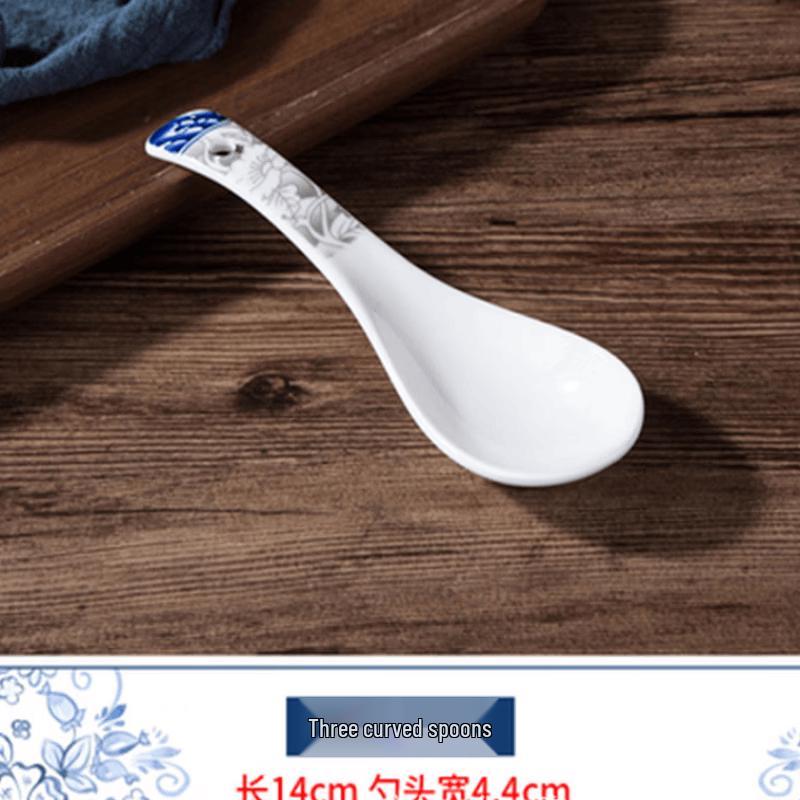 OIMG Nordic Bone China Long Handle Spoon Set (4-Pack)