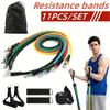 11 Pcs/Set TPE Resistance Band Set Fitness Band Pull Rope Elastic Training Band Handles Carry Bag Legs Ankle Straps