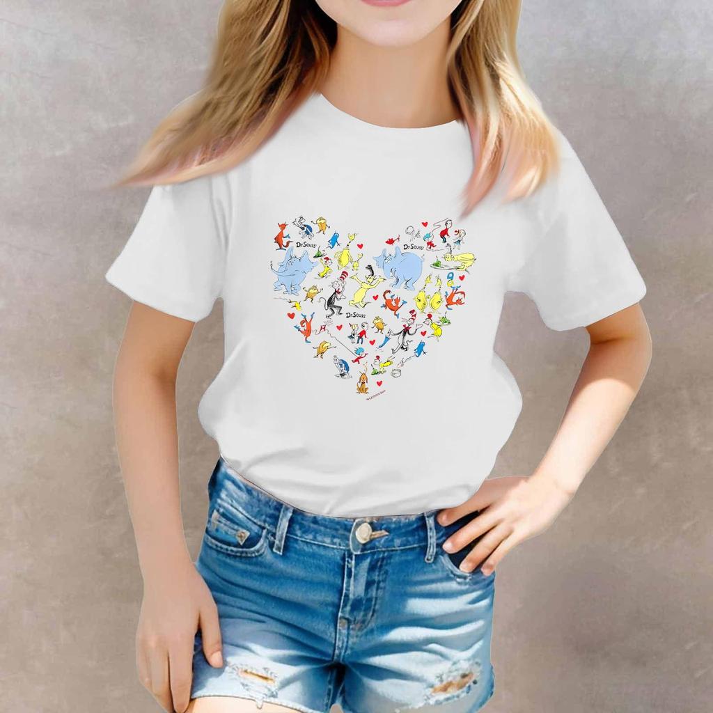 Toddler Boy And Girl T-Shirts Kids Top Girls Printed Short Sleeved T-shirt