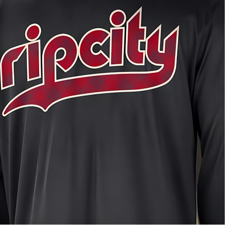 Nike X NBA Collaboration Portland Trail Blazers Edition Authentic Pregame Performance Long Sleeve T-Shirt Men Tops Black FB3607-010