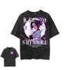 2026 Hot Sale Demon Slayer Nezuko Kamado T Shirt Vintage Washed Oversized Cotton Graphic Tees Harajuku Streetwear for Men Women