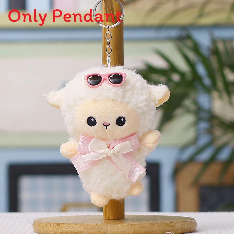 Plush Sheep Keychain With Cartoon Sunglasses And Gift For Kids