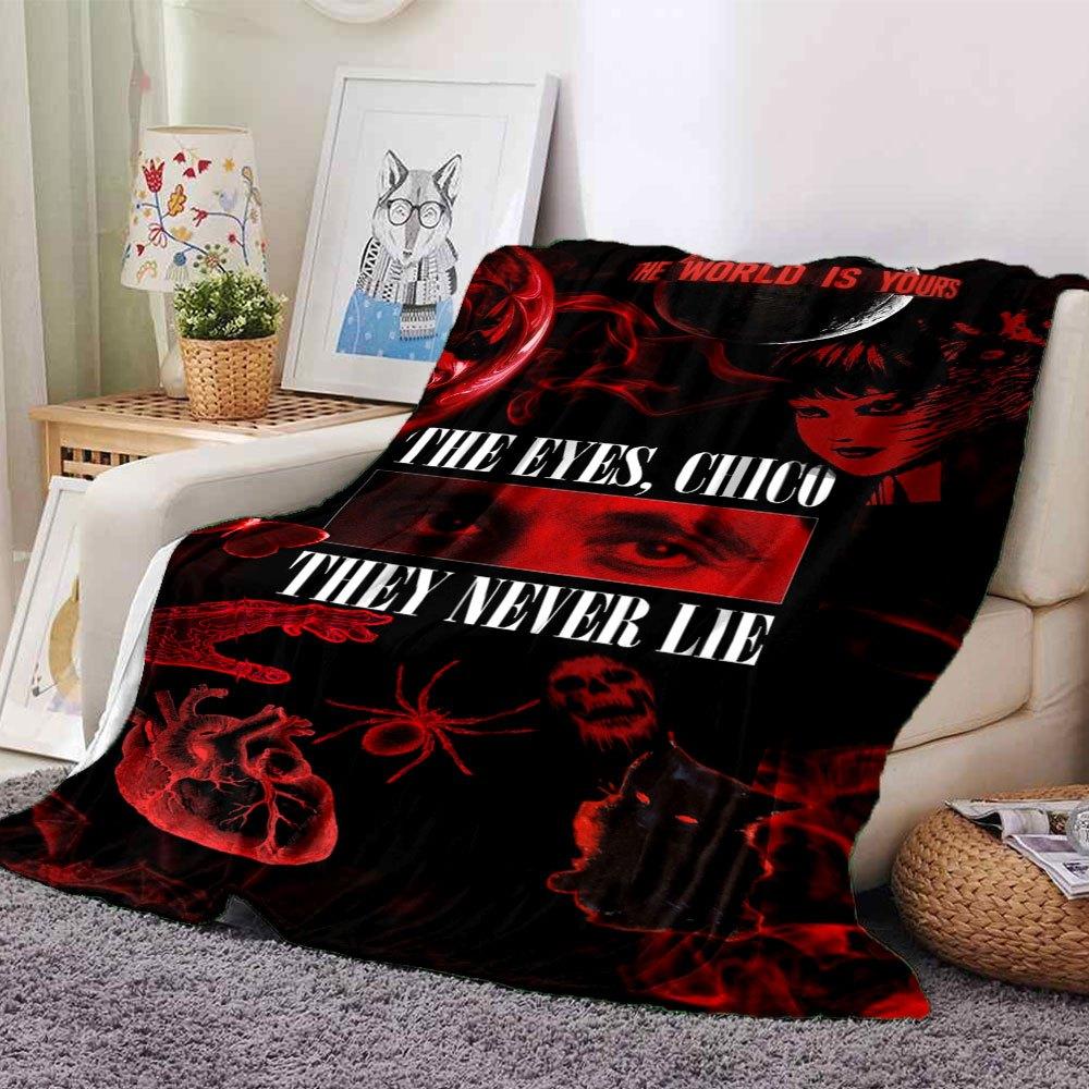 

1pc Scarface-Inspired Flannel Blanket - Soft Cozy All-Season Throw for Bedroom, Sofa, Camping, Travel - Perfect Gift for Movie FansB100 80cmx120cm(31inx47in)