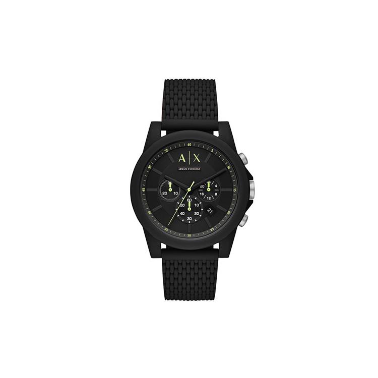 ARMANI EXCHANGEAE Wrist Watch Quartz Movement Silicone Strap Black Dial Men's Watches AX1344