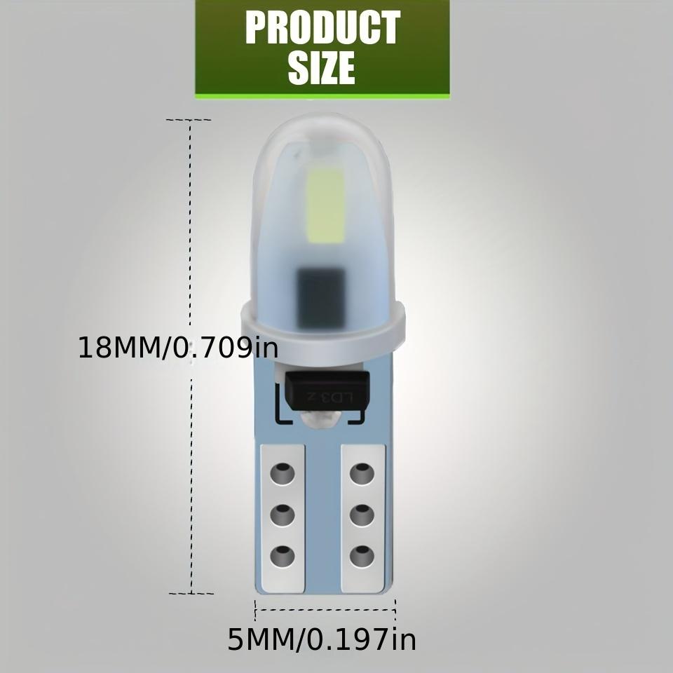 10pcs T5 Car Dashboard Instrument Panel Lamp LED Indicator Wedge Light Bulb