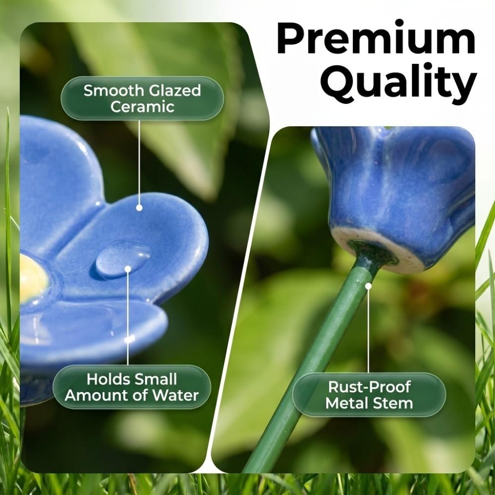 3 pcs Garden Decoration Bee Butterfly Water Dispenser Flower Shape Artificial Flower  Party Decor
