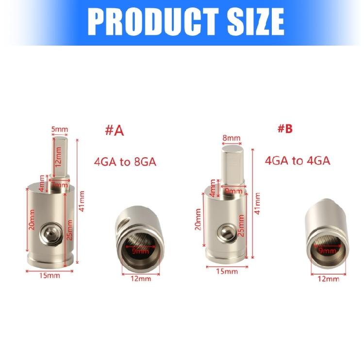 Heavy Duty Automotive Electrical Terminals 2Pair Coppers Cores Construction Amplifiers Compatibility
