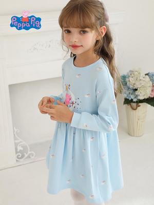 Peppa Pig Frühling & Herbst Prinzessinnenkleid für Mädchen – Lang, Modische Kinderbekleidung