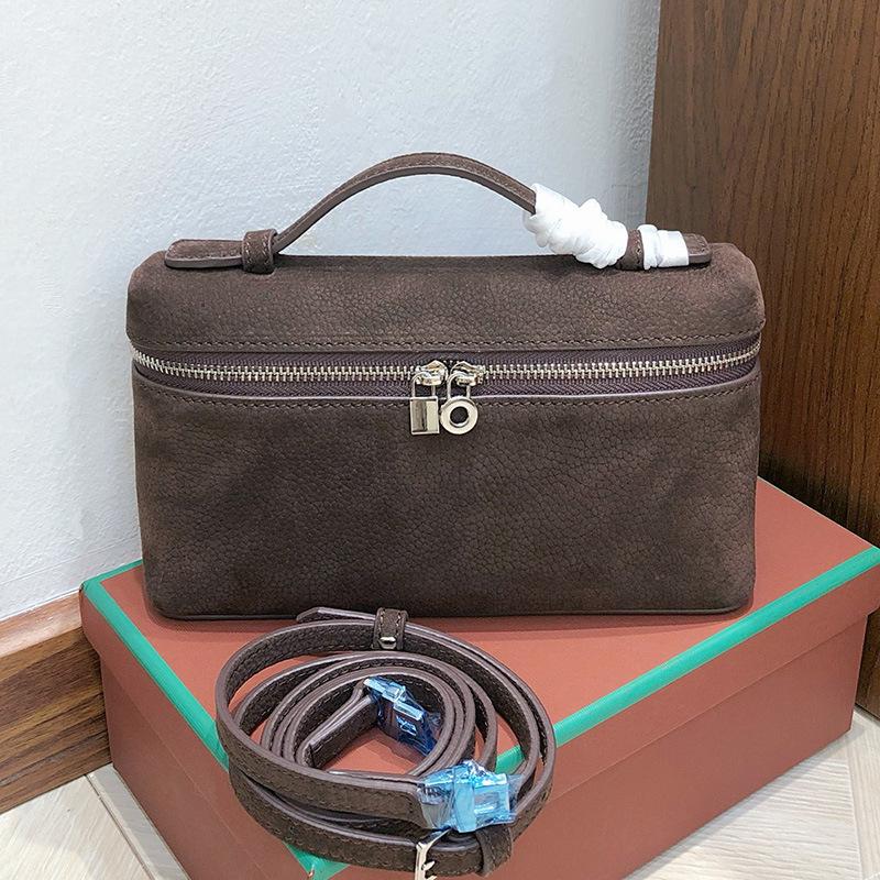 Новая золотая пряжка матовая коровья кожа LP19 сумка-ланчбокс натуральная кожа универсальная маленькая квадратная сумка портативная плечевая сумка-мессенджер женская 19*7*12cm