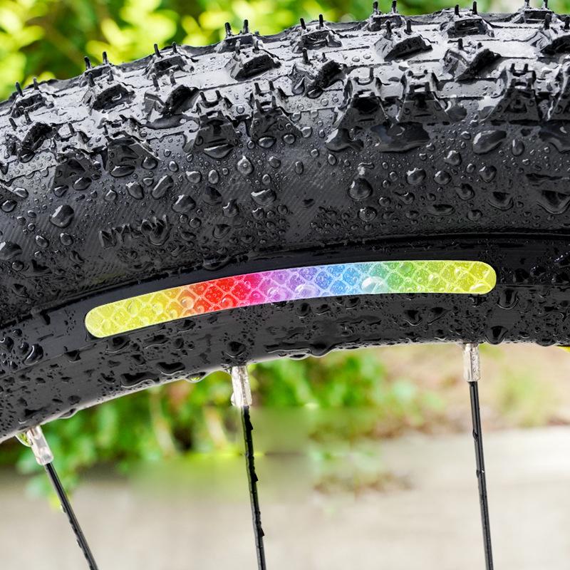 20Pcs/Set Rainbow Reflective Sticker For Bike Wheels Laser Night Glow Sticker For Car Motocycle Night Safety Warning Stickers