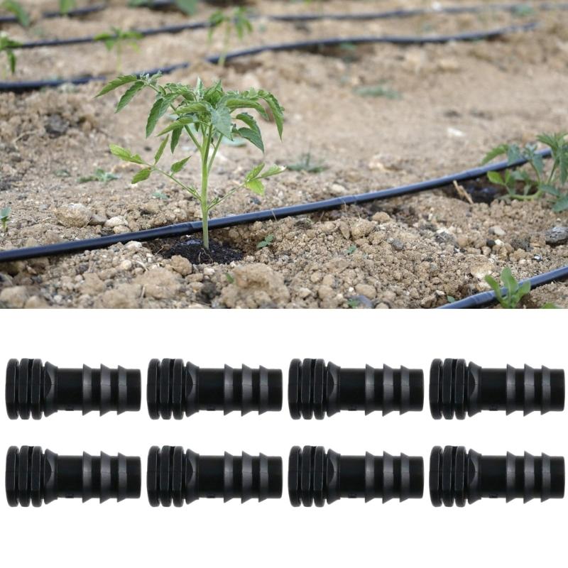 8Pcs Drip Irrigation Fittings Connectors 1/2inch Irrigation Tubing Garden Hose Coupler Barbed Connector Plastic
