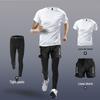 Men's Quick-Dry Summer Fitness Set: Ice Silk Short Sleeve & Tight Running Shorts