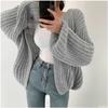 Casual Versatile Knit Cardigan Sweater Jacket V-neck Loose Streetwear Coat Tops Women Vintage Knit Sweater Jacket
