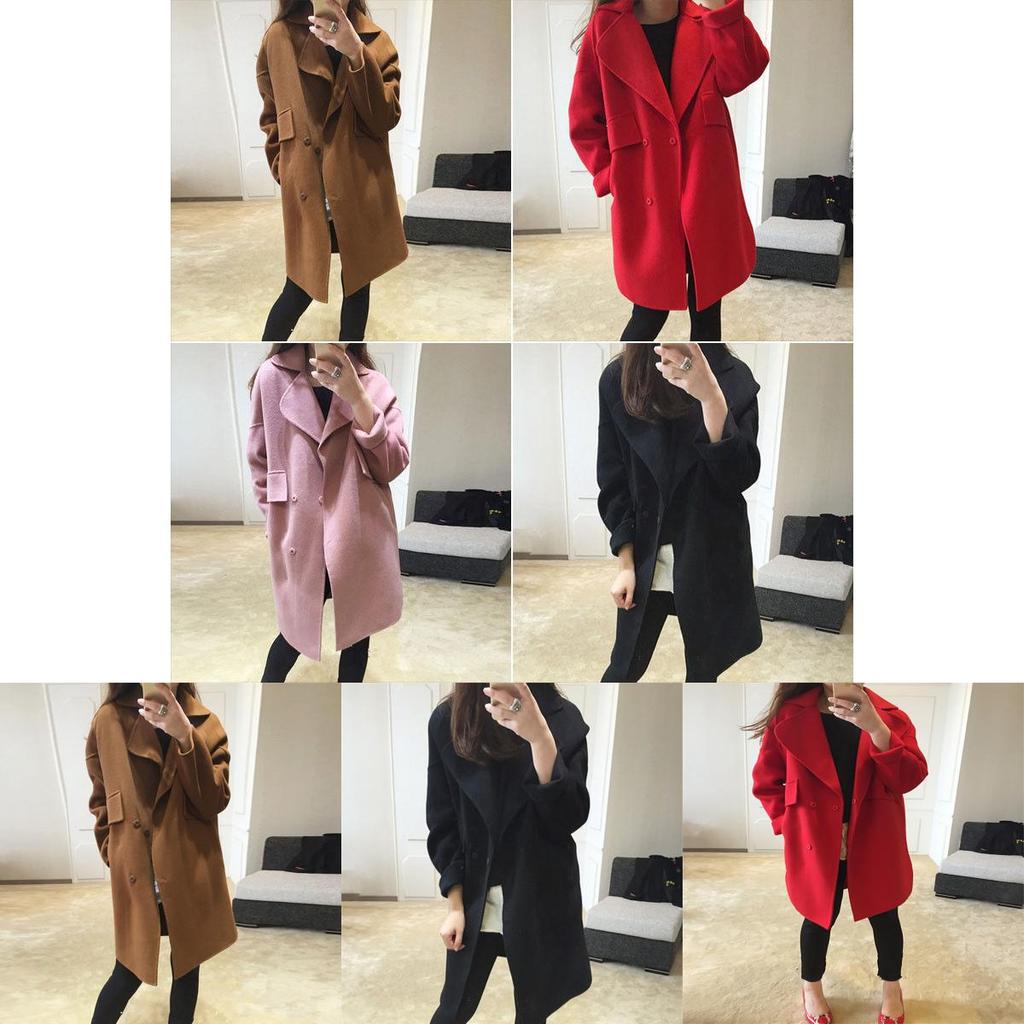 Premium Quality Women's Winter Loose Lapel Thicken Wool Parka Trench Coat Long Jacket Overcoat Top For Stylish Outdoor Wear