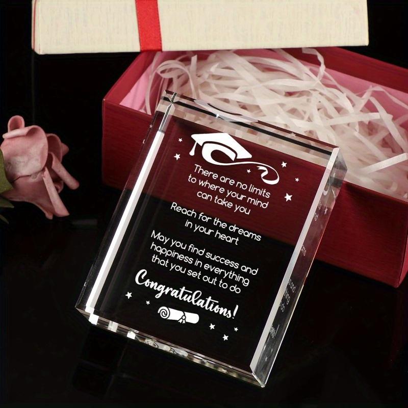 2025 College Grad Gifts: Crystal Plaque Sign. For Her/Him, Daughter/Sister Graduation Gifts.