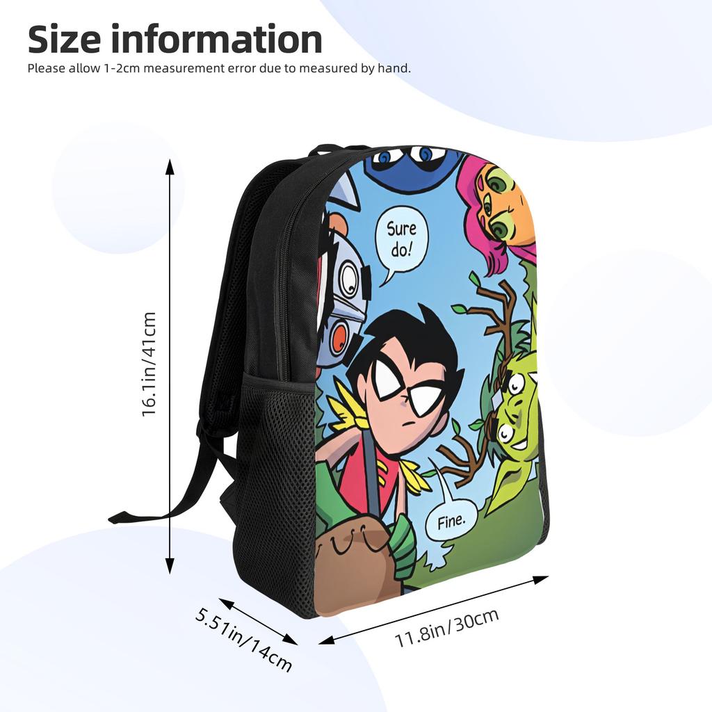 Teens Titans Go Backpack Outdoor Backpacks Male Design Pattern High School Bags Fashion Rucksack