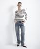 EAN JO 5-Button Pullover Henley Neck Knit (Stripe)