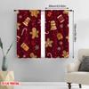 2pcs,2D Plane Printing Curtains Christmas Cookies Snowflakes Candy (4) Polyester (without Rod) Decorations For Home for Room,