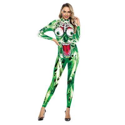 Purim Carnival Cosplay Catsuit Fashion Animal Owl Frog Print Skeleton Women Bodysuit Costume Funny Sexy Jumpsuit Femal