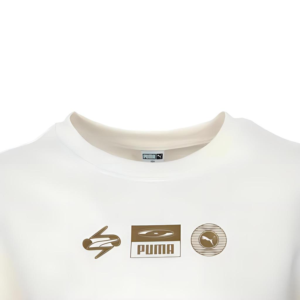 Puma Letter Print Round Neck Casual Long Sleeve Sweatshirt Women sweatshirt Beige 631073-87