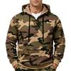 Men S Camouflage Half Zip Drawstring Hooded Sweatshirt Loose Casual Pullover